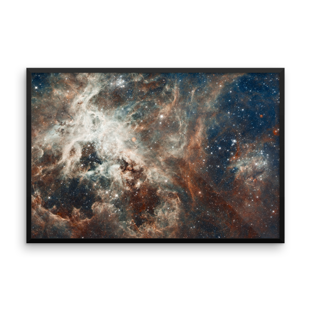 30 Doradus dark blue brown poster framed