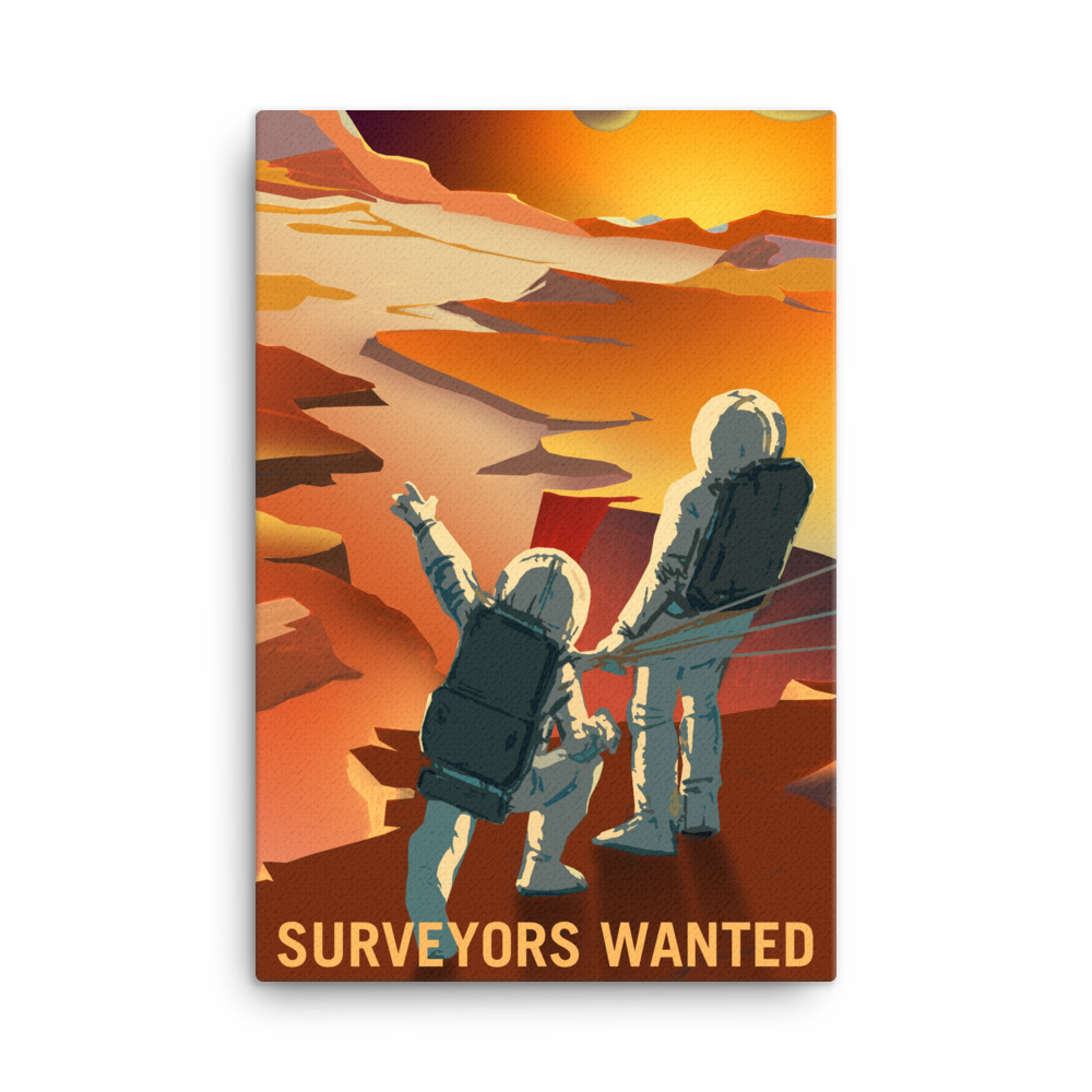 Surveyors Wanted - NASA Mars Explorers Wanted orange canvas print
