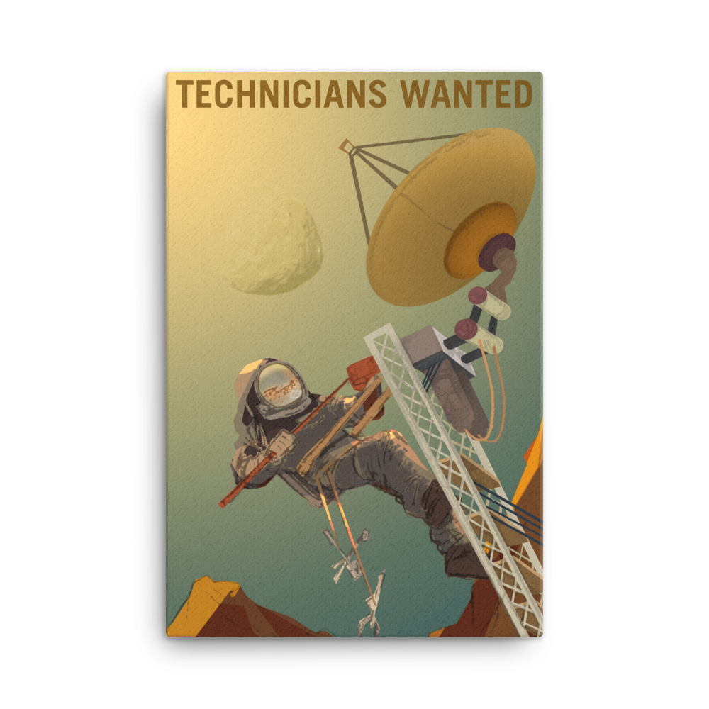 Technicians Wanted - NASA Mars Explorers Wanted yellow canvas print