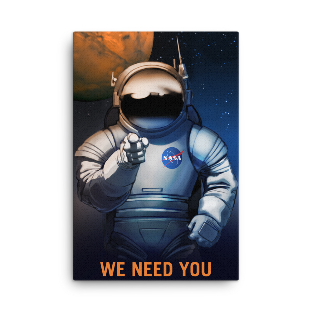 We Need You - NASA Mars Explorers Wanted blue canvas print