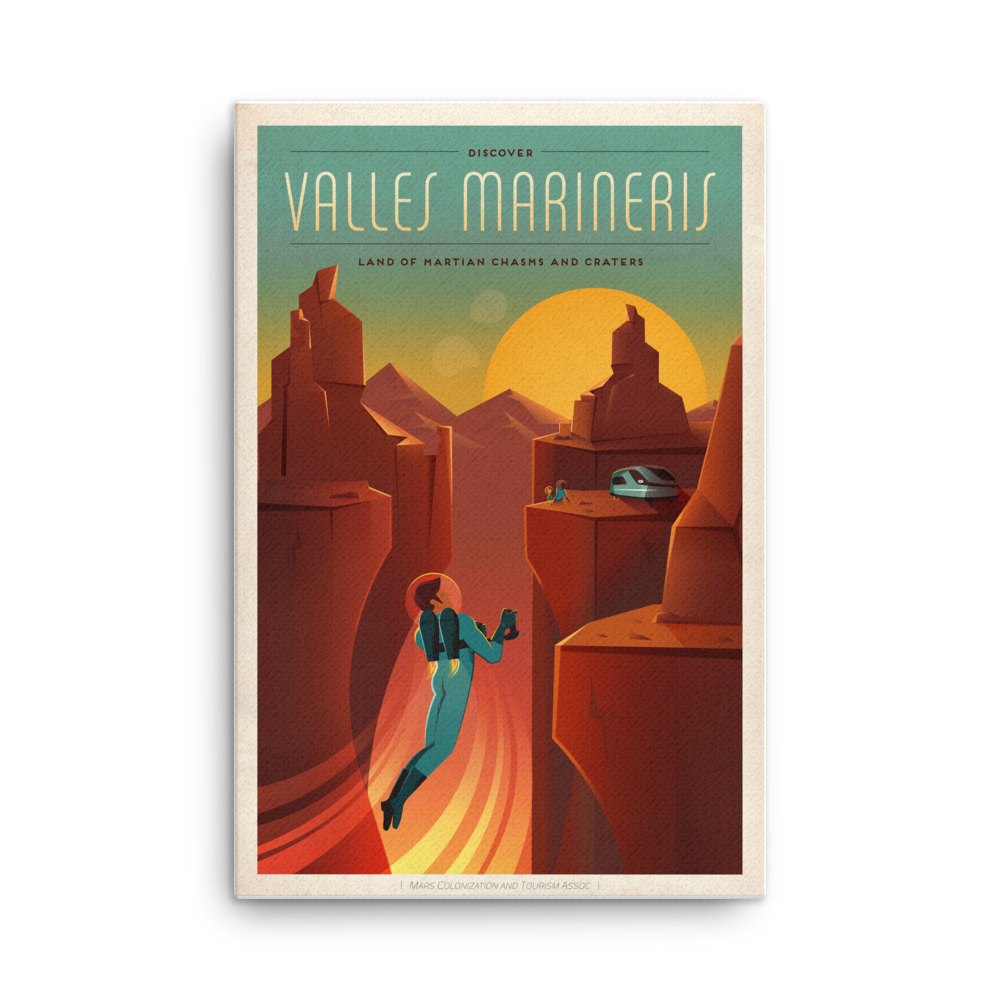 Valles Marineris - SpaceX Mars Travel red canvas print