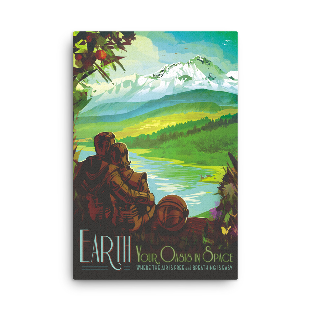 Earth - NASA Visions of the Future green canvas print