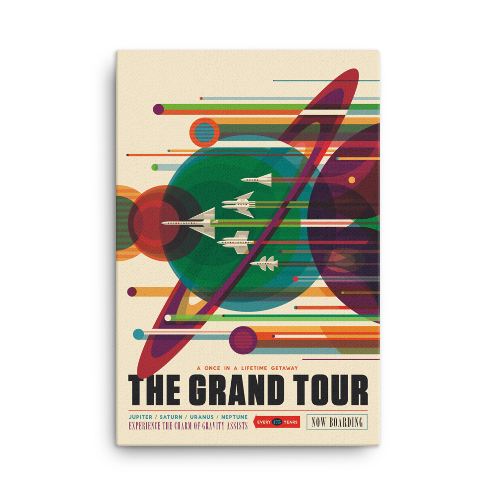 The Grand Tour - NASA Visions of the Future green purple canvas print