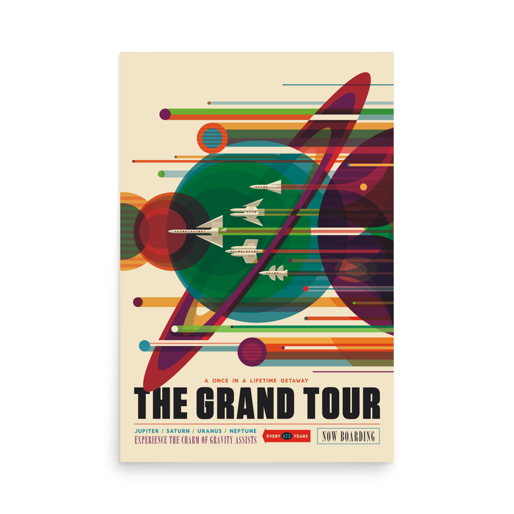 The Grand Tour - NASA Visions of the Future green purple poster unframed
