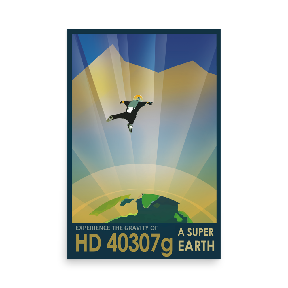 HD 40307g - NASA Visions of the Future blue poster unframed