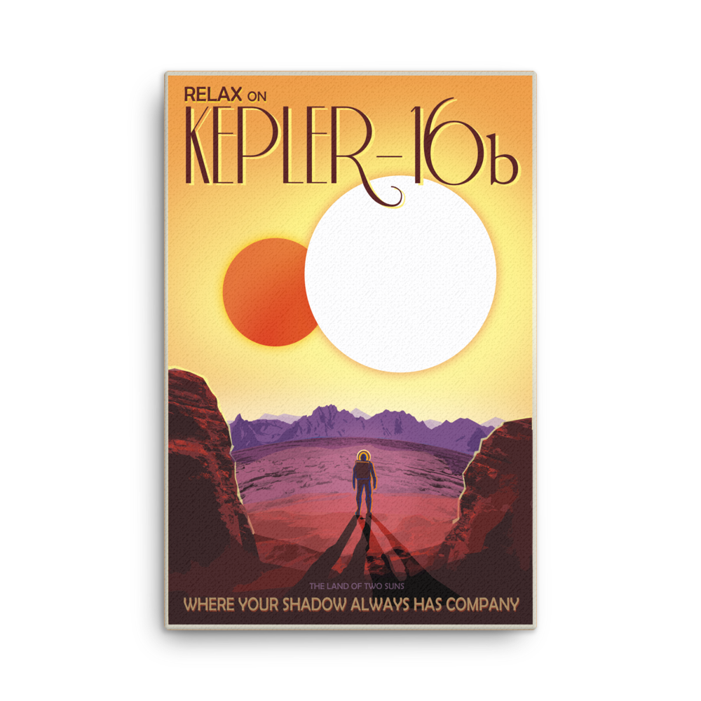 Kepler-16b - NASA Visions of the Future yellow canvas print
