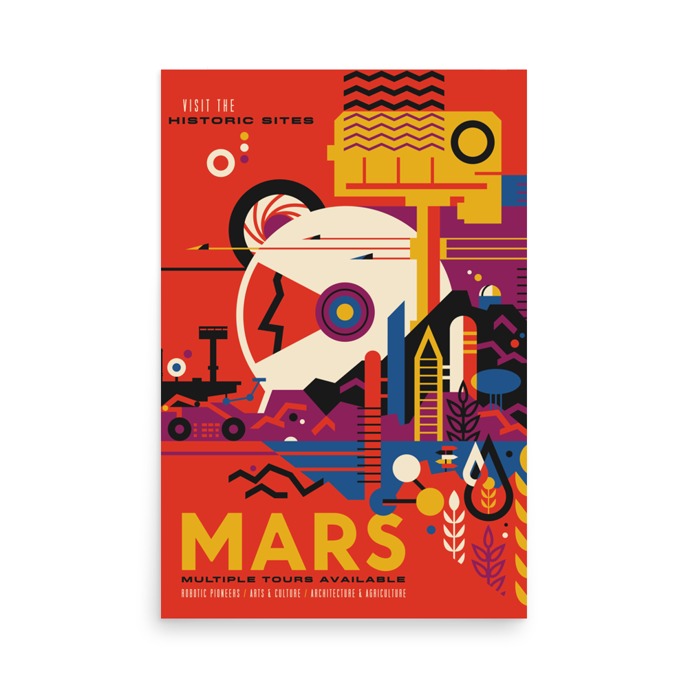 Mars - NASA Visions of the Future red poster unframed