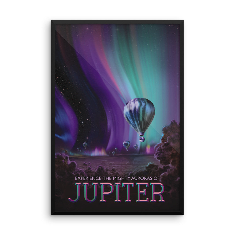 Jupiter - NASA Visions of the Future purple blue poster framed