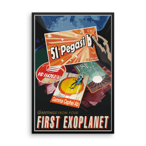 51 Pegasus b - NASA Visions of the Future orange poster framed