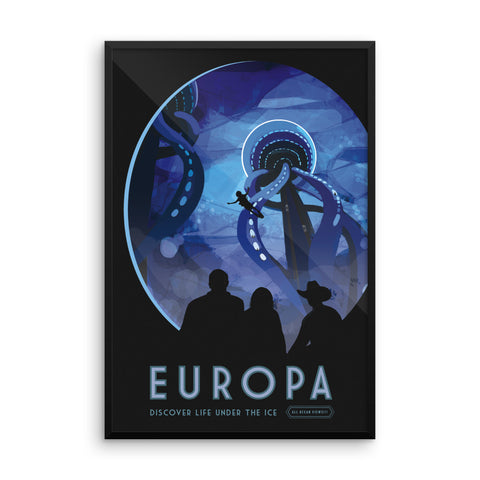 Europa - NASA Visions of the Future blue poster framed