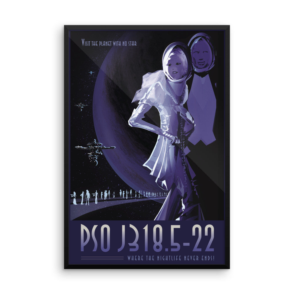 PSO J318.5-22 - NASA Visions of the Future purple poster framed