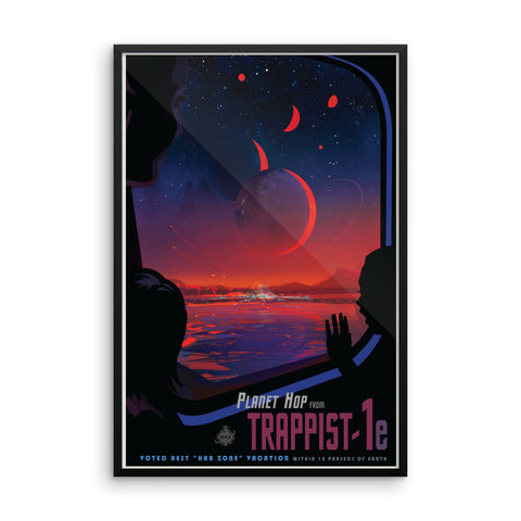 Trappist-1e - NASA Visions of the Future purple red poster framed