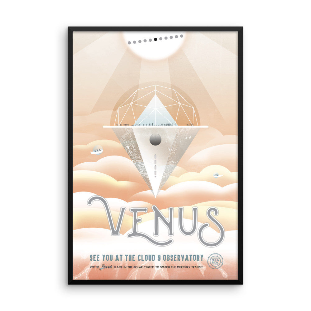 Venus - NASA Visions of the Future white orange poster framed