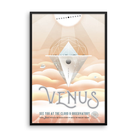 Venus - NASA Visions of the Future white orange poster framed