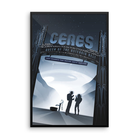 Ceres - NASA Visions of the Future blue poster framed