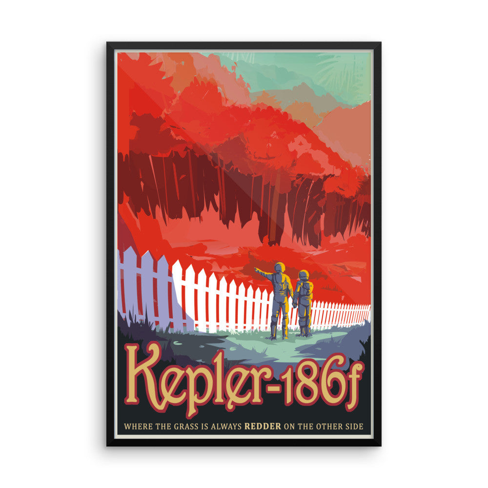 Kepler-186f - NASA Visions of the Future red poster framed