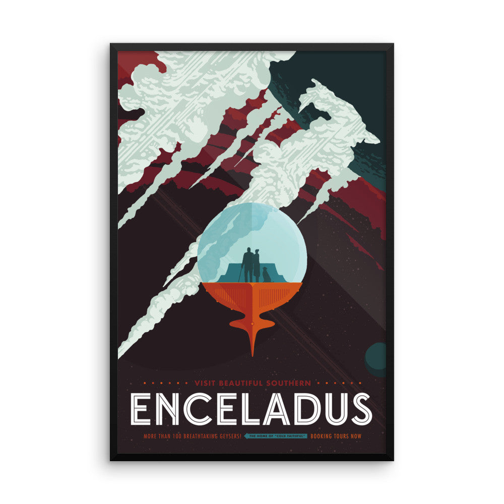 Enceladus - NASA Visions of the Future red poster framed