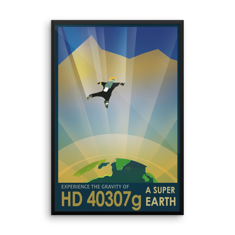 HD 40307g - NASA Visions of the Future blue poster framed