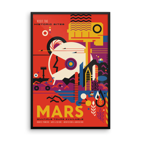 Mars - NASA Visions of the Future red poster framed