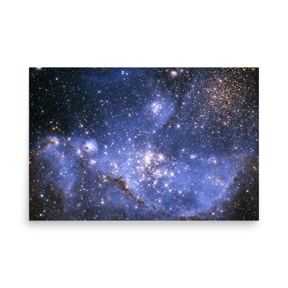 Infant Stars in the Small Magellanic Cloud blue purple poster unframed