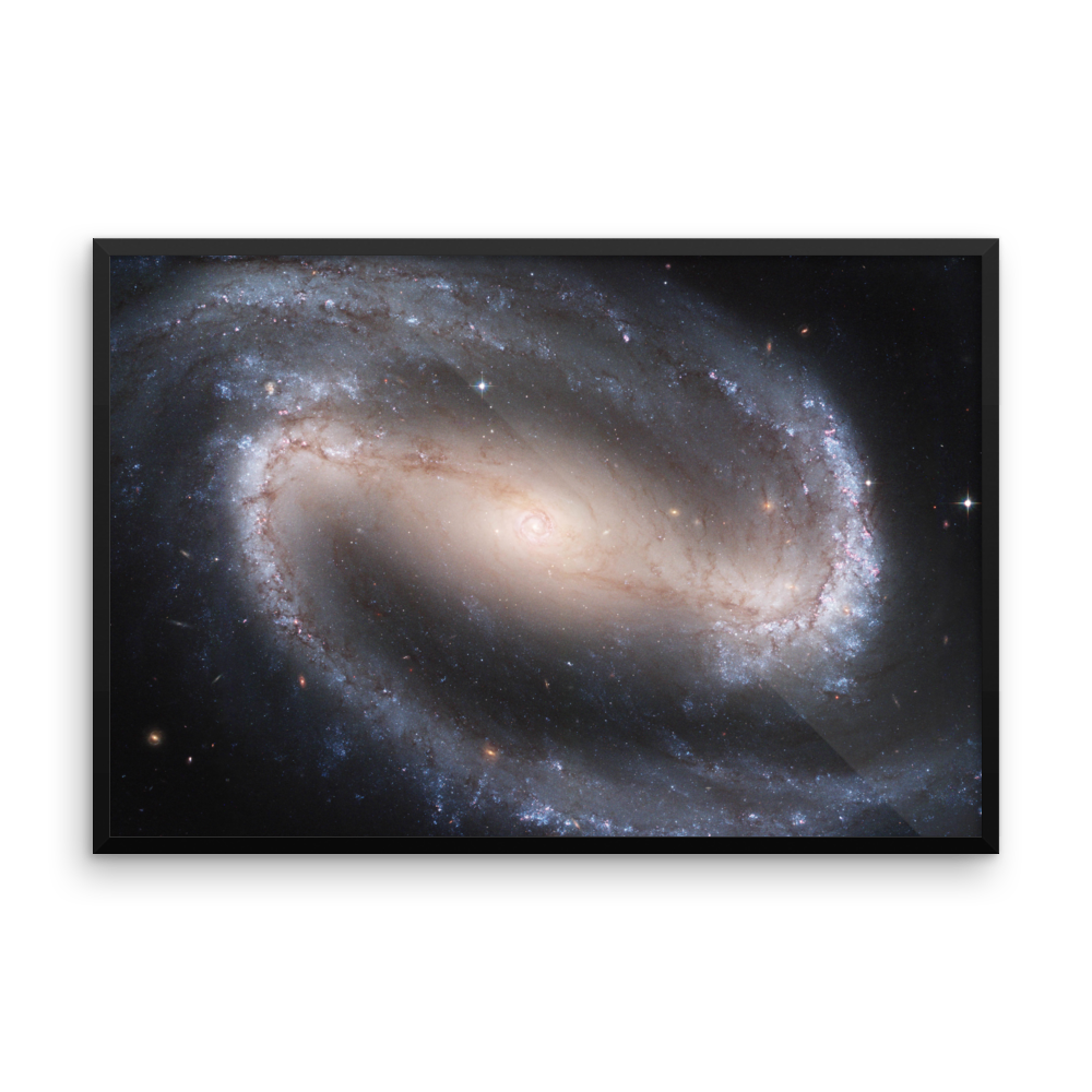 Barred Spiral Galaxy NGC 1300 white poster framed