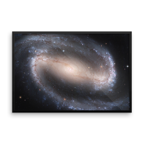 Barred Spiral Galaxy NGC 1300 white poster framed