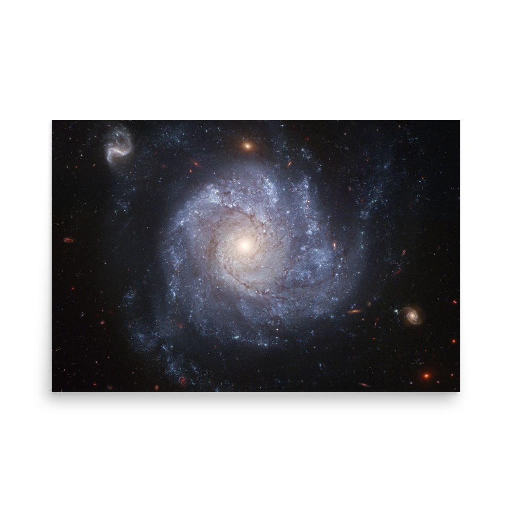 Spiral Galaxy NGC 1309 blue poster unframed