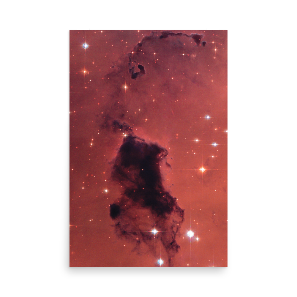 Bok Globules in Star-Forming Region NGC 281 red poster unframed