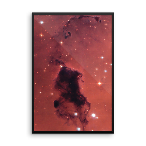 Bok Globules in Star-Forming Region NGC 281 red poster framed