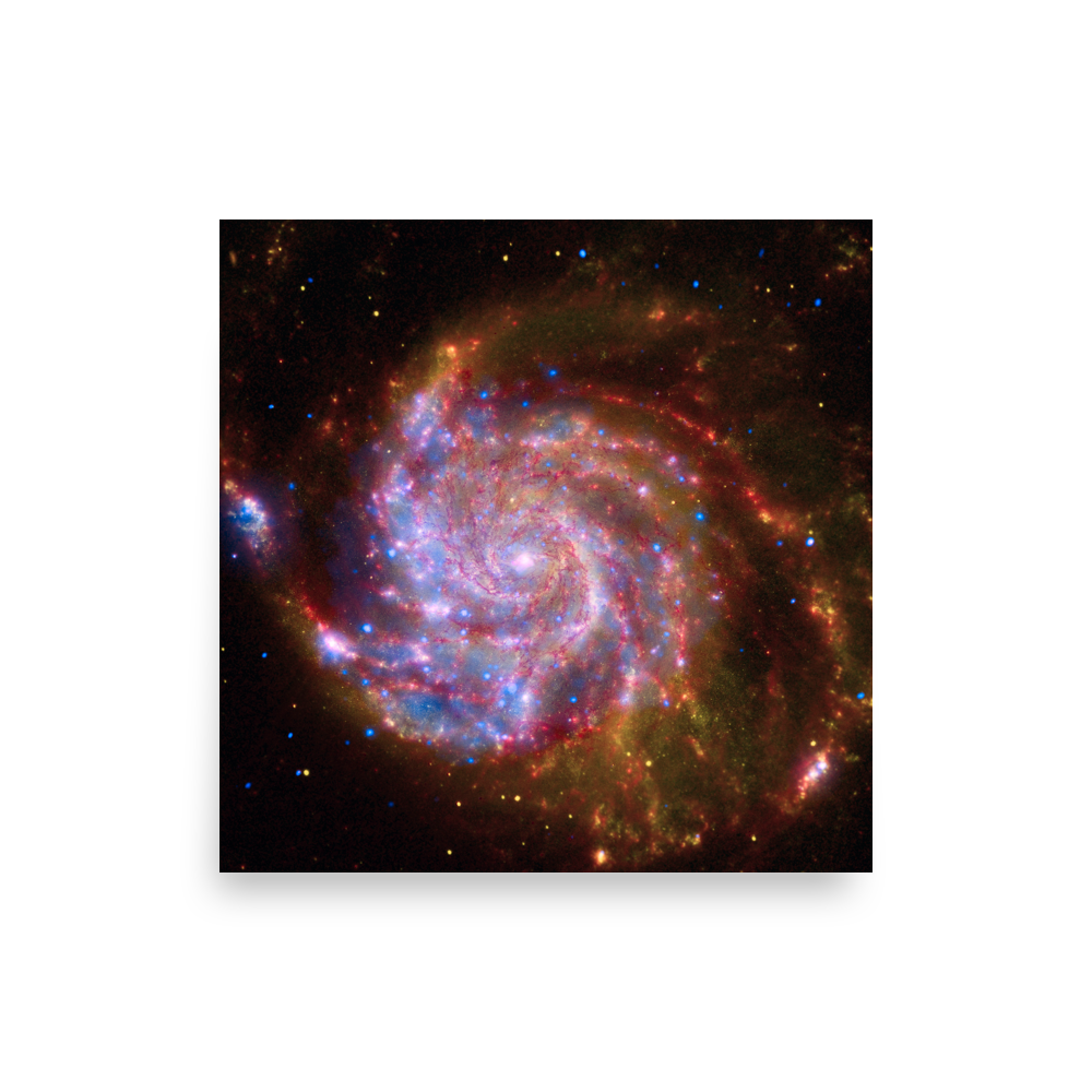 Spitzer-Hubble-Chandra Image of Pinwheel Galaxy - M101
