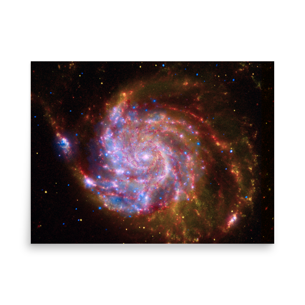 Spitzer-Hubble-Chandra Image of Pinwheel Galaxy - M101