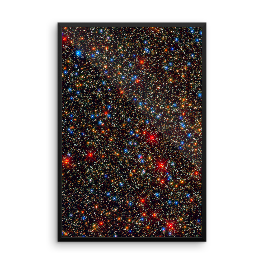 Globular Star Cluster Omega Centauri red blue poster framed