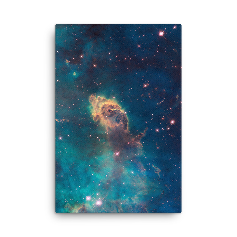 Carina Nebula Pillar blue green canvas print