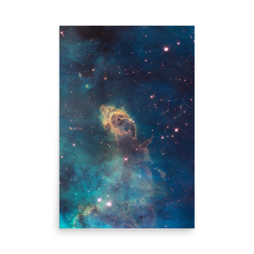 Carina Nebula Pillar blue green poster unframed