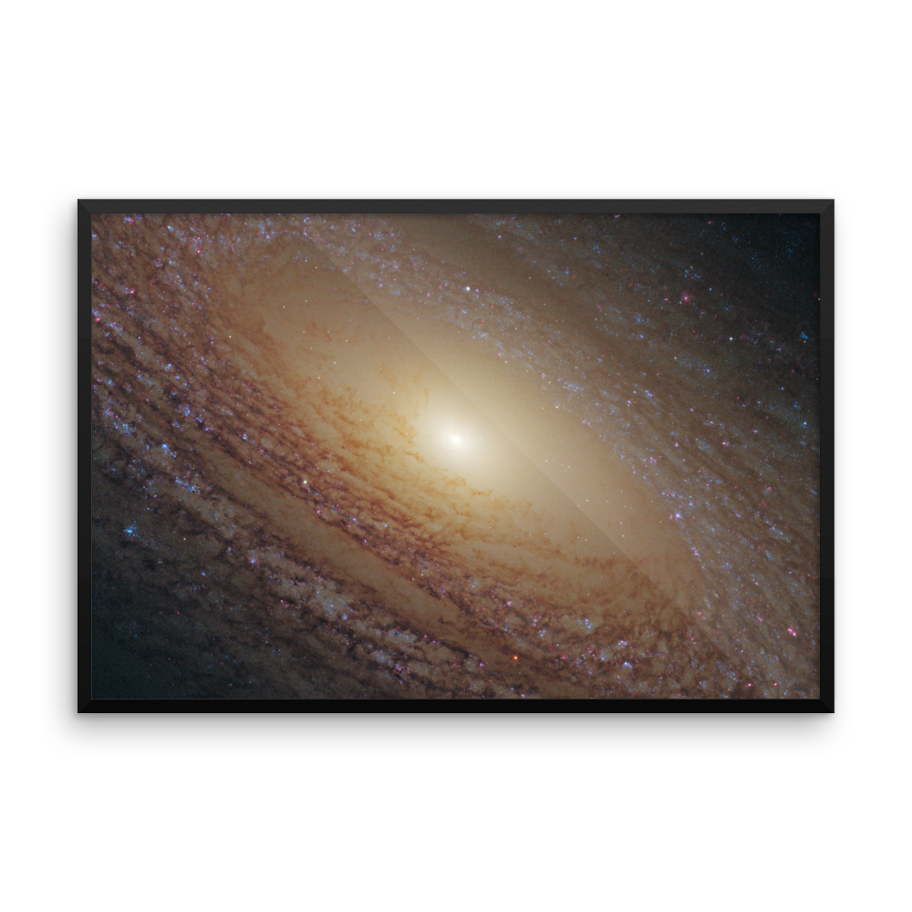 Spiral Galaxy NGC 2841 yellow poster framed
