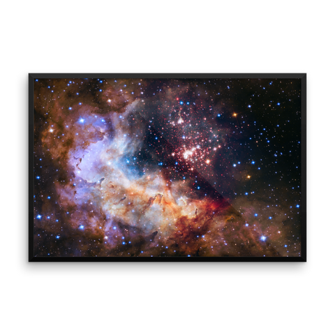 Westerlund 2 star cluster purple poster framed
