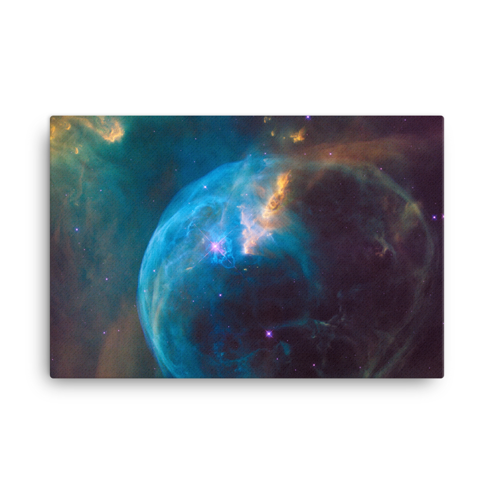 The Bubble Nebula (NGC 7635) blue green canvas print