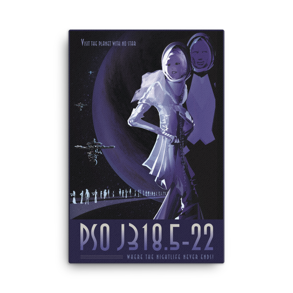 PSO J318.5-22 - NASA Visions of the Future purple canvas print