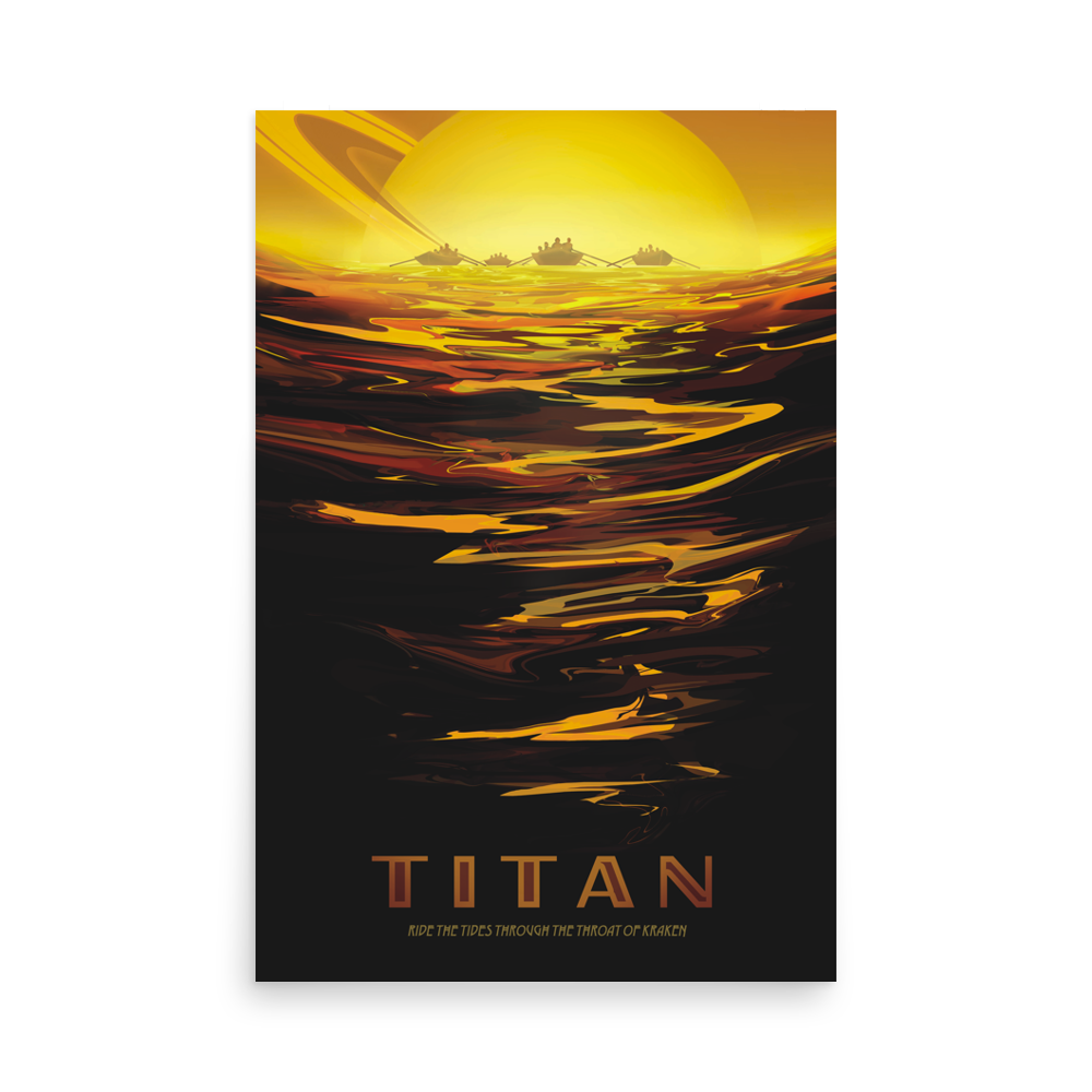 Titan - NASA Visions of the Future yellow poster unframed