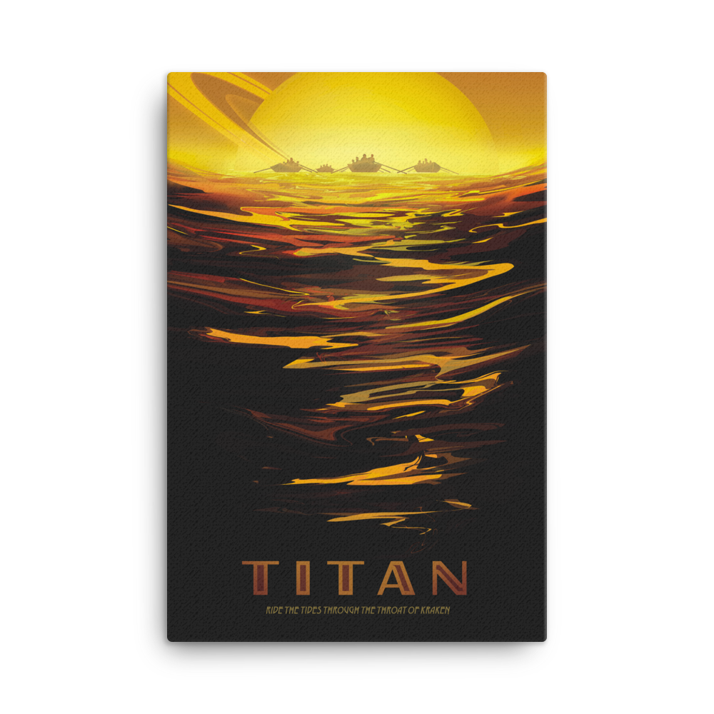 Titan - NASA Visions of the Future yellow canvas print