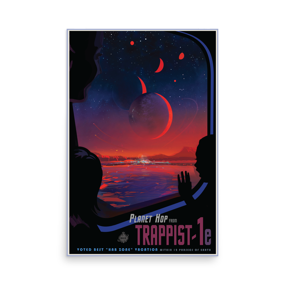 Trappist-1e - NASA Visions of the Future purple red poster unframed